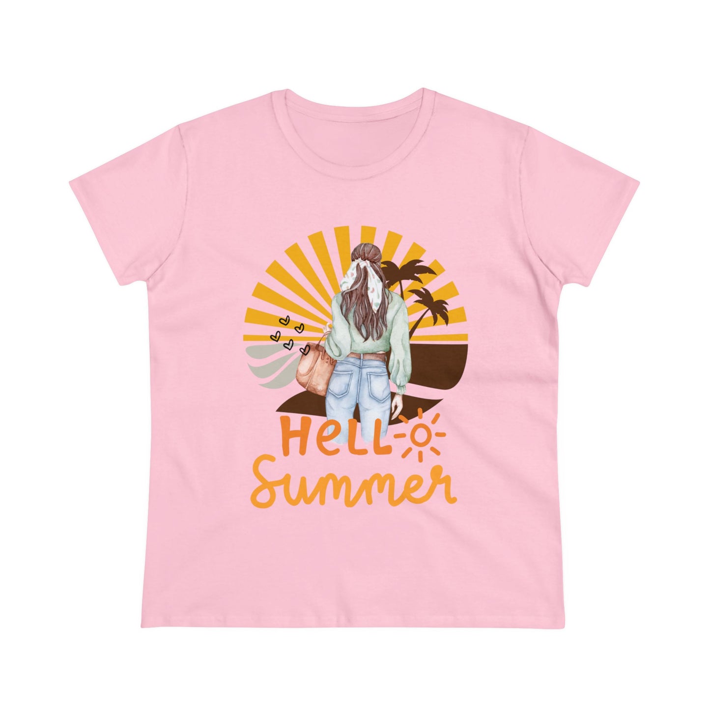 Hello Summer Women's Midweight Cotton Tee