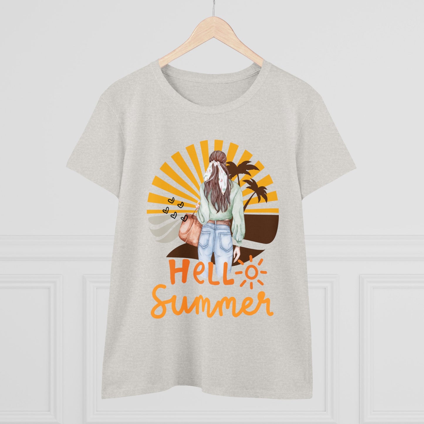 Hello Summer Women's Midweight Cotton Tee