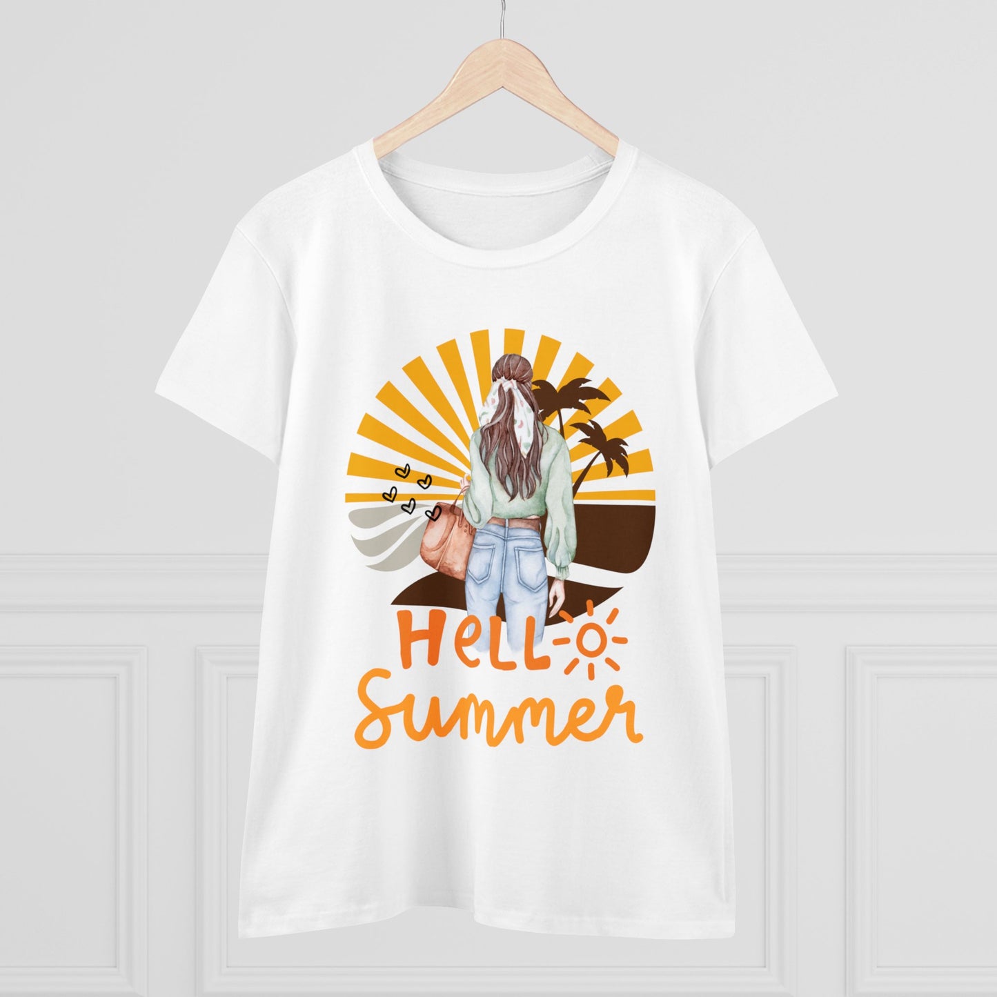 Hello Summer Women's Midweight Cotton Tee