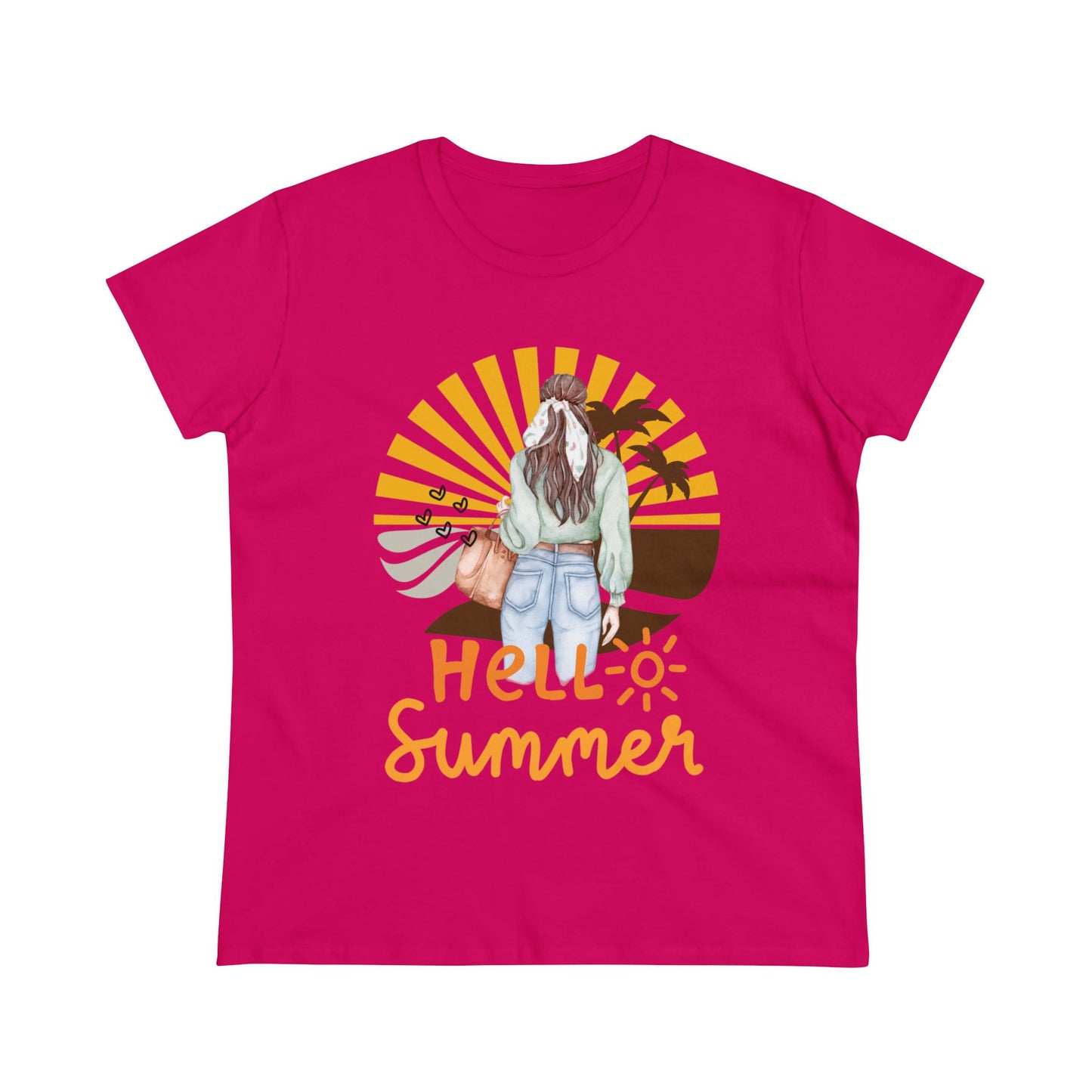 Hello Summer Women's Midweight Cotton Tee