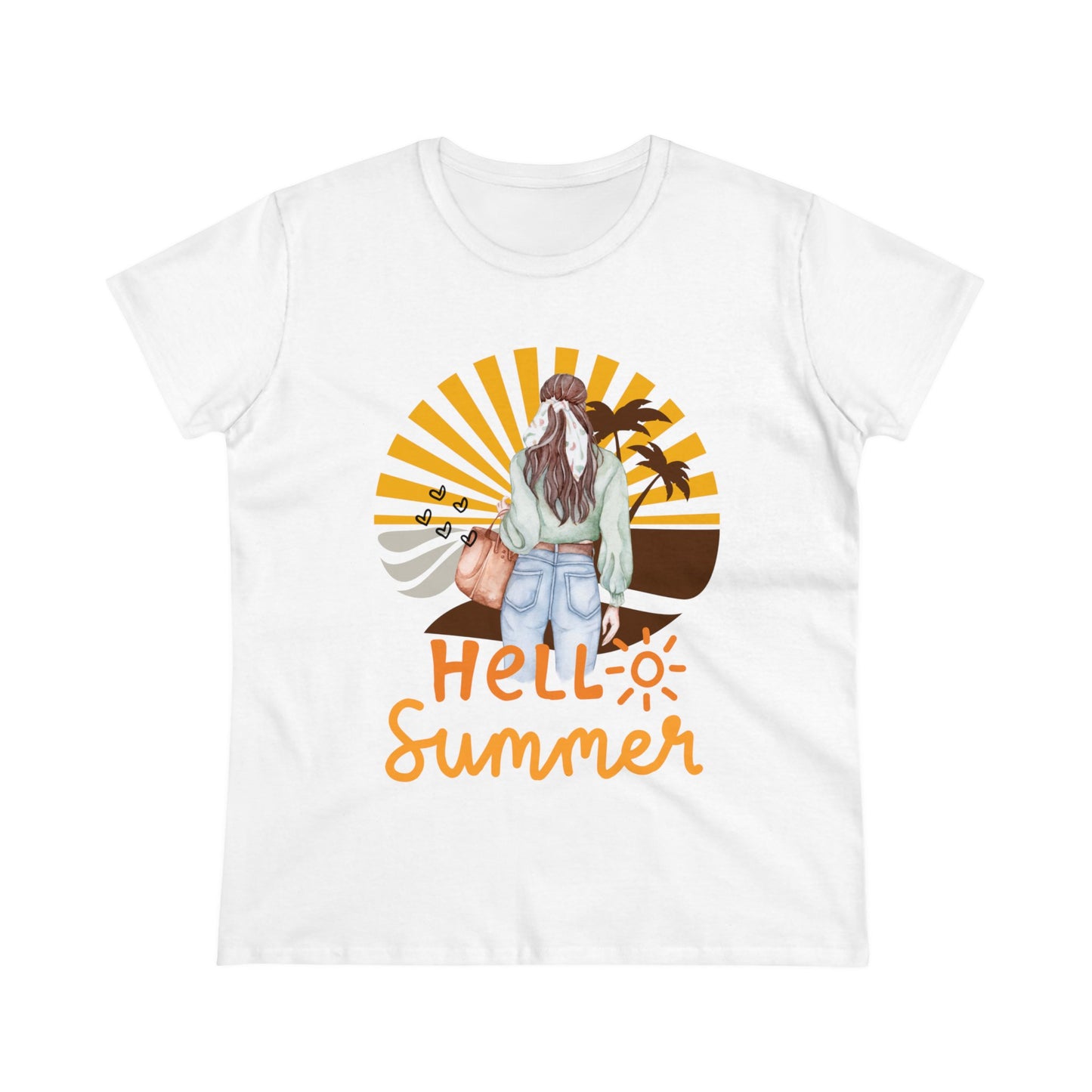 Hello Summer Women's Midweight Cotton Tee