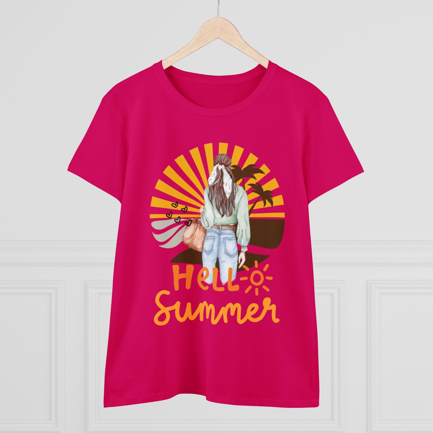 Hello Summer Women's Midweight Cotton Tee