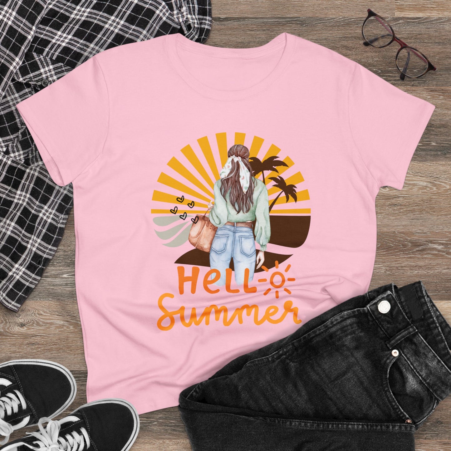 Hello Summer Women's Midweight Cotton Tee