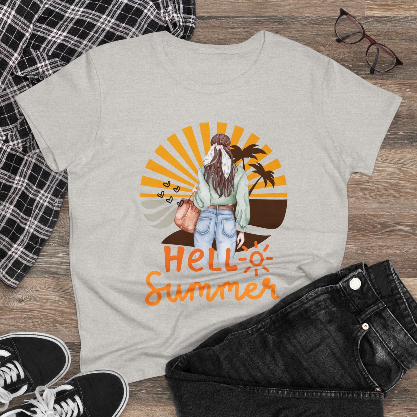 Hello Summer Women's Midweight Cotton Tee