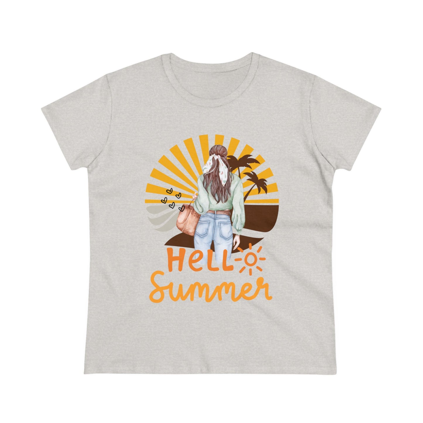 Hello Summer Women's Midweight Cotton Tee