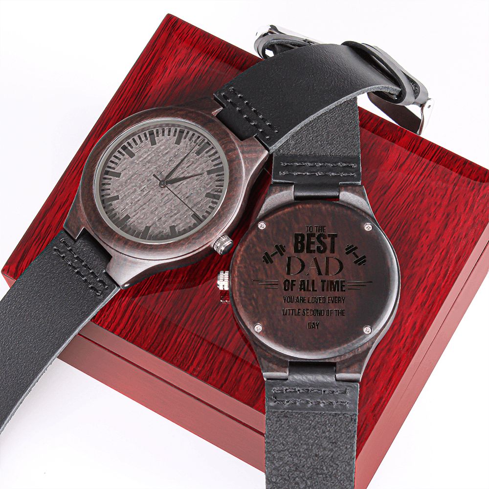 Fathers Day Gift, Mechanical Watch, Gift for Fathers, Engraved Watch To The Best Dad Of All Time, Black Chronograph Watch, Son/Daughter Gift for Dad