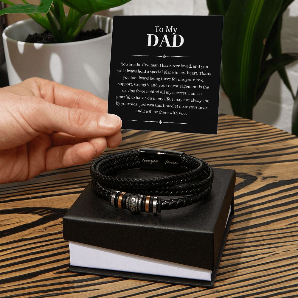 To My Dad, Love You Forever Bracelet, With Magnetic Clasp, Gift From Daughter/Son