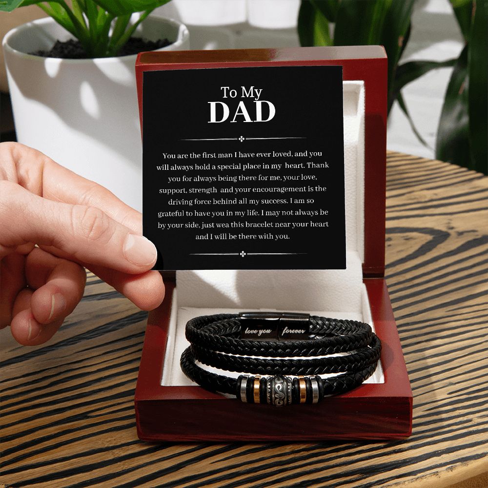 To My Dad, Love You Forever Bracelet, With Magnetic Clasp, Gift From Daughter/Son